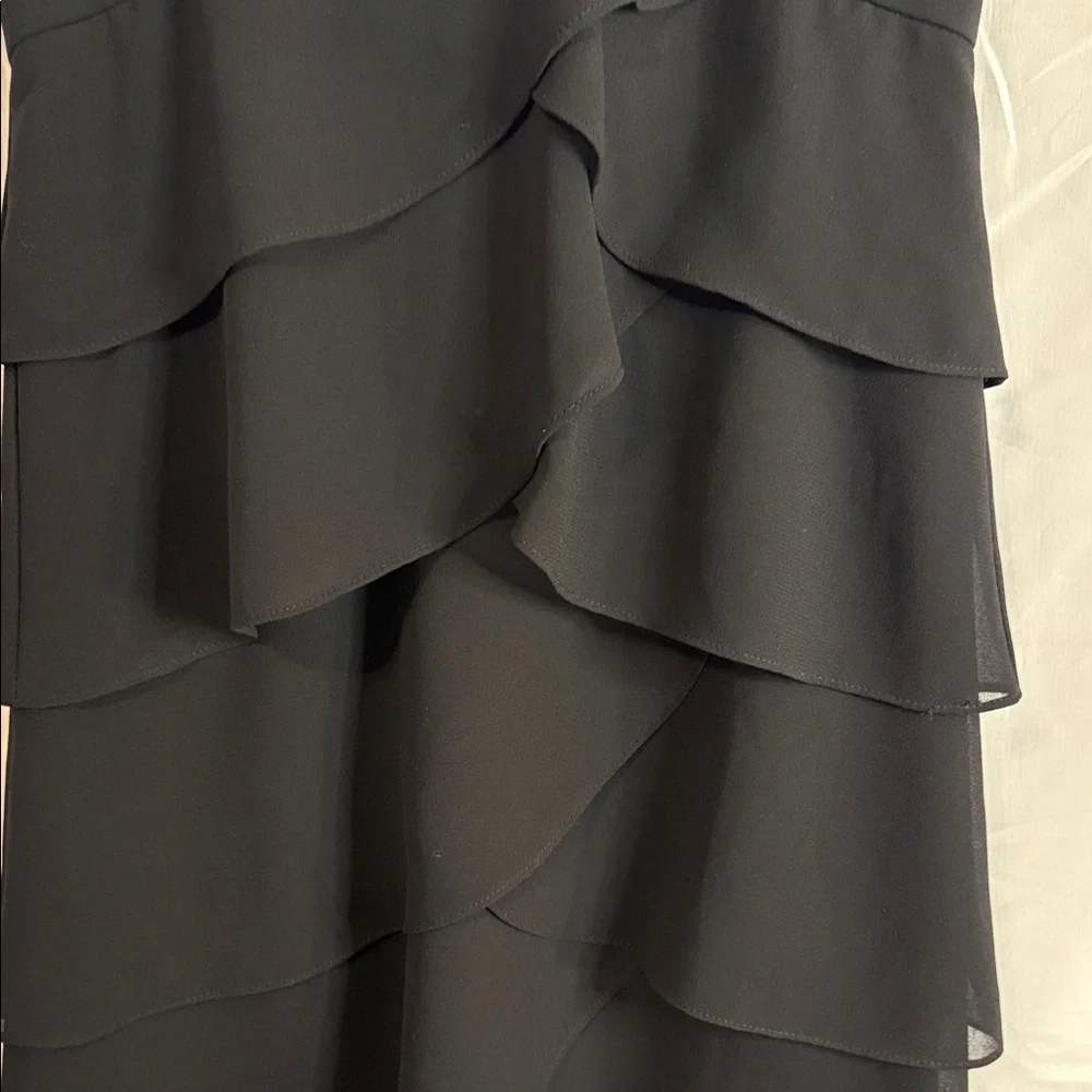 Patra Black Tiered Ruffle Cocktail Dress – Size 6 - Picture 3 of 8